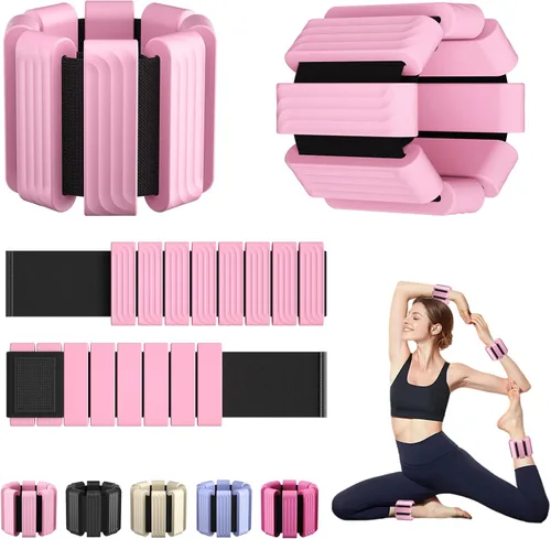 Pesas de muñeca y tobillo de Pilates para mujeres - Brazaletes con peso ajustables para hombres, bandas de brazo con peso de 2 libras, pesas de pie