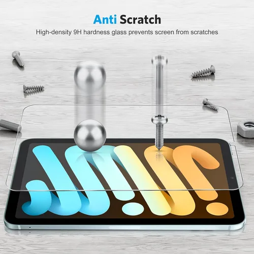 Miniatura 5 de OMOTON Paquete de 3 protectores de pantalla para iPad Mini 7/6 (7ª/6ª generación, 8.3 pulgadas), vidrio templado para iPad Mini A17 Pro 7ª