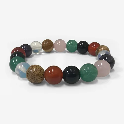 Miniatura 122 de Gem Avenue Handmade Round Bead Stretch Bracelet Unisex Natural Stone Beaded Jewelry for Men & Women, Elastic Wristband for Daily Wear