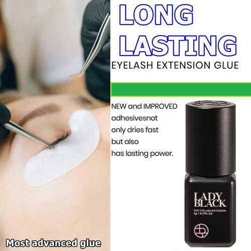 Miniatura 3 de Extensiones de pestañas color negro Sky Lady de 0.17 onzas líquidas, pegamento profesional de máxima adherencia para pestañas, secado rápido de 1-3