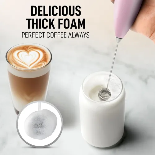 Miniatura 35 de Zulay Milk Boss Espumador de leche potente manual, hace espuma para latte, batidor para mezclar bebidas, café, miniespumador para capuchino, frappé