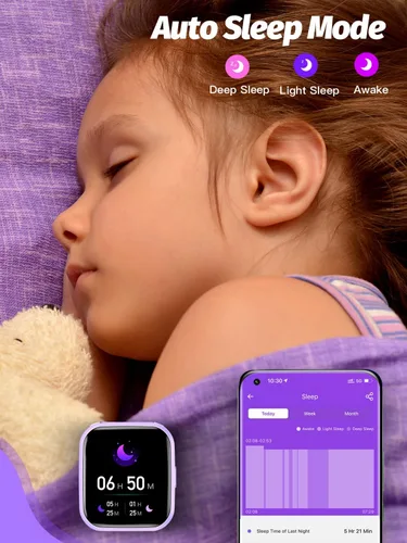 Miniatura 18 de Reloj inteligente para niños y niñas, reloj inteligente para niños, regalo para niños de 4 a 16 años con modo de sueño, 19 modos deportivos