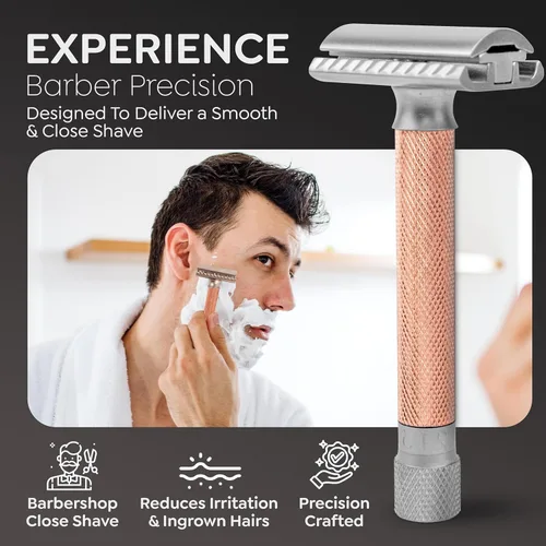 Miniatura 6 de Parker The Variant - Maquinilla de afeitar de seguridad ajustable de doble filo, personaliza tu afeitado con un giro del dial de suave a agresivo, 5
