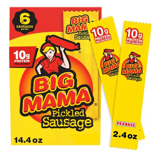 Penrose Big Mama Salchichas en escabeche, 2.4 onzas, paquete de 6
