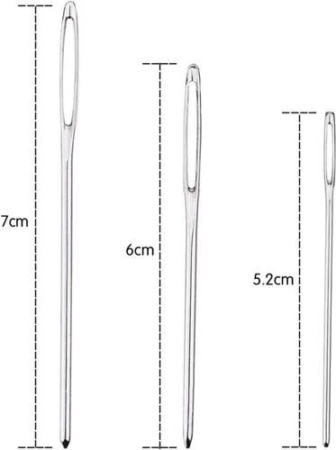 Miniatura 4 de 9 agujas de coser a mano de ojo grande, agujas de tejer de hilo de acero, agujas de coser, agujas de zurrir con tubo de almacenamiento transparente