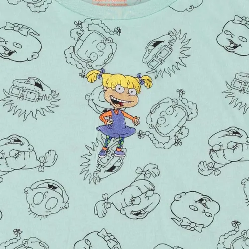 Miniatura 5 de Nickelodeon Camisa de moda de los años 90 de Rugrats Angelica y Reptar Allover Crop Top Skimmer Tee