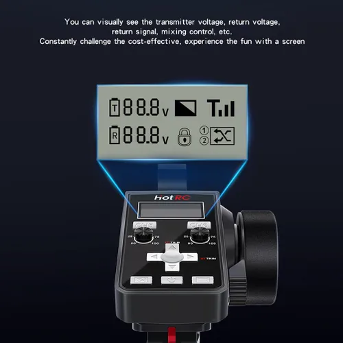 Miniatura 2 de HOTRC CT-6A Transmisor y receptor RC de 6 canales 2.4ghz control manual RC tanque barco tanque control remoto (CT-6A)