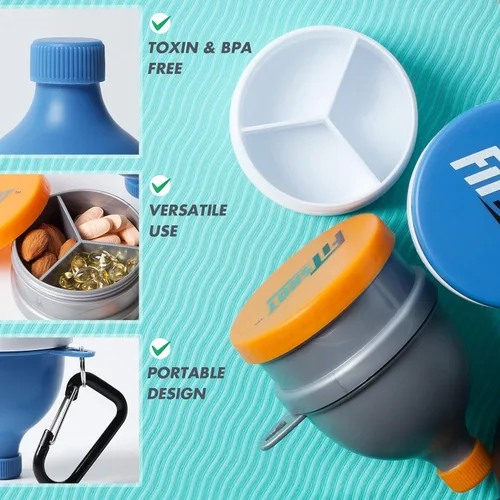 Miniatura 3 de Embudo de proteína en polvo: embudo de suplemento con llavero, paquete de 4 embudos para botella de agua, sin BPA, 2 en 1, portátil de 4.1 fl oz