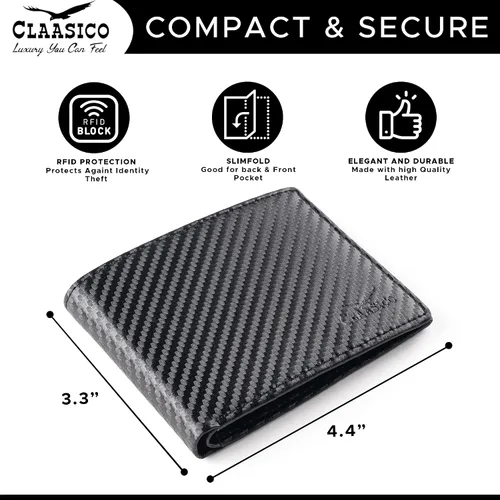 Miniatura 4 de Cartera para hombre Cartera delgada de piel auténtica con RFID Regalo para hombres empaquetado en elegante caja de regalo