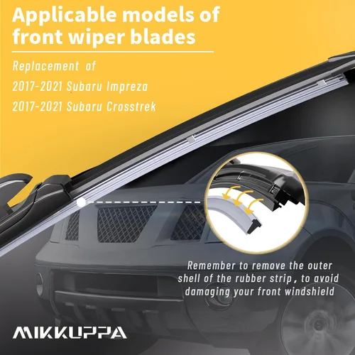 Miniatura 6 de MIKKUPPA Limpiaparabrisas de repuesto de 26 pulgadas + 16 pulgadas para Subaru Impreza Crosstrek 2017-2021 con bloqueo superior (paquete de 2)