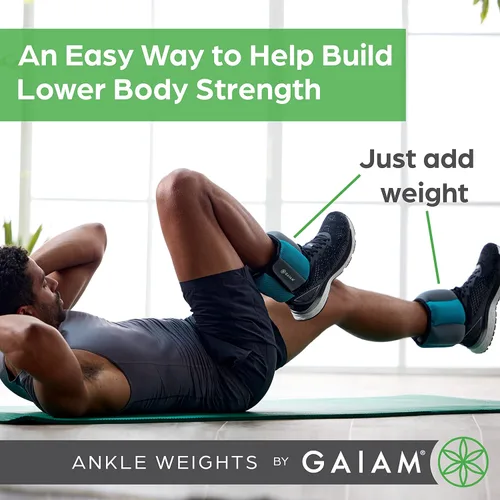 Miniatura 3 de Gaiam Ankle Weights, Wearable Bracelet to Strengthen, Tone & Sculpt, Adjustable Ankle Weights for Women & Men for Yoga, Dance, Pilates, Barre, Verde