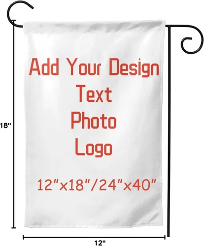 Miniatura 7 de Banderas de jardín personalizadas de 12 x 18 pulgadas de doble cara para exteriores, diseño de banderas de recuerdos personalizadas con tu propia