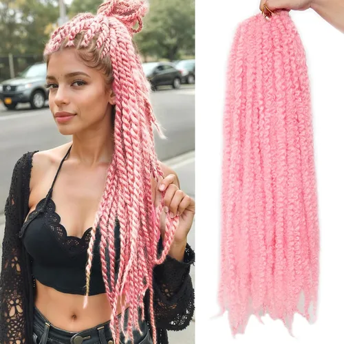 Miniatura 6 de Cabello trenzado Marley Twist de 18 pulgadas, extensiones sintéticas suaves, esponjosas y versátiles para estilos de aspecto natural, perfecto