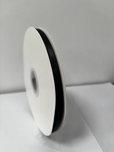 Black Double Face Satin Ribbon 1/4 Inch x 100 Yards | Thin Two-Sided Craft Ribbon for Gift Wrapping, Wedding Invitations, Party Favors, Mini Bows,
