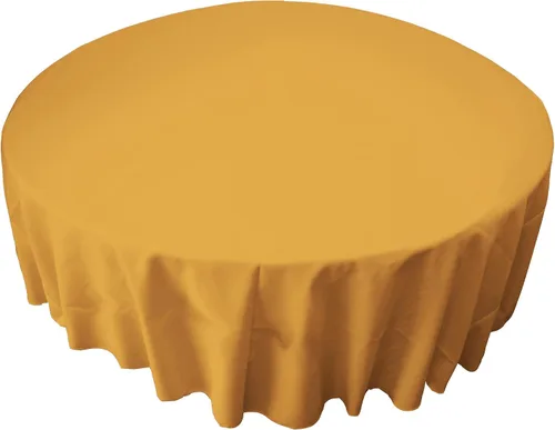 Miniatura 164 de LA Linen - Mantel redondo lavable de popelina de poliéster, resistente a manchas y arrugas, 51", mantel de tela para comedor, cocina, fiesta, Negro