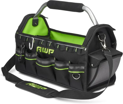 Bolsas de herramientas AWP, bolsa de herramientas premium, negra, bolsa de herramientas duradera, para profesionales y contratistas