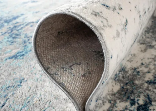 Miniatura 4 de SAFAVIEH Jasper Collection - Alfombra decorativa de 2 x 4 pies, gris y azul, diseño abstracto moderno, no desprende pelusa y de fácil cuidado, ideal