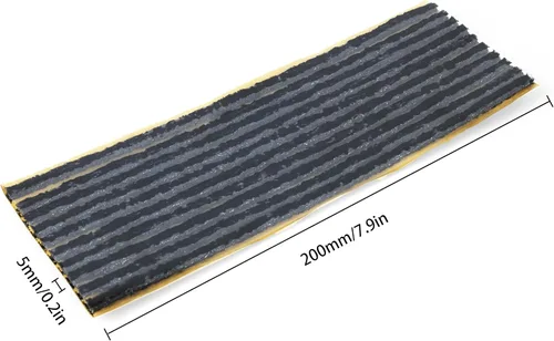 Miniatura 3 de TS-235D50 Kit de reparación de pinchazos de neumático plano, inserto de 50 piezas, tiras de reparación de neumático negro de 3.5 x 200 mm