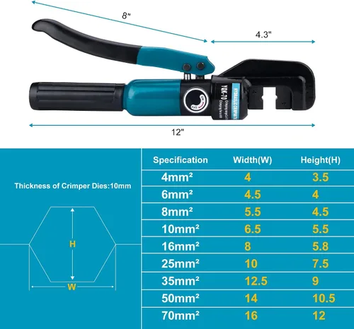 Miniatura 5 de Steel DN Mate Herramienta de prensado hidráulico mejorado/crimpadora hidráulica con 9 troqueles para sistema de barandilla de cable de acero