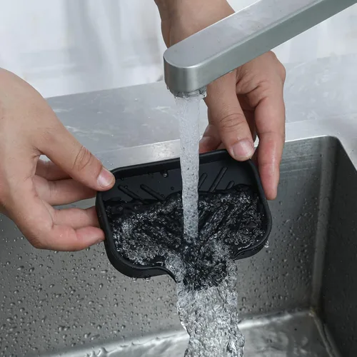 Miniatura 9 de MicoYang Jaboneras de Baño de Silicona con Boquilla de Drenaje - Organizador de Fregadero de Baño y Cocina, Soporte para Esponja, Bandeja de Jabón