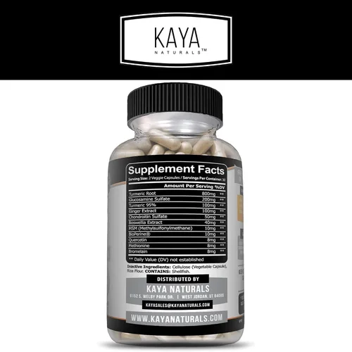 Miniatura 2 de Kaya Naturals Platino - Nature Made Bioperine, glucosamina, cúrcuma con boswellia, propiedades antioxidantes saludables, curcumina de cúrcuma 1334
