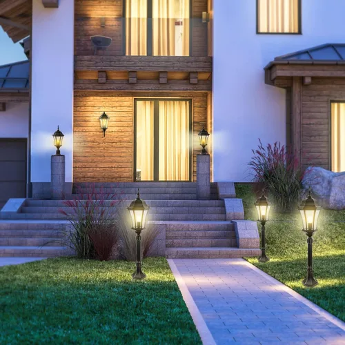 Miniatura 8 de Luces de poste para exteriores de 24 pulgadas con sensor de anochecer a amanecer, farol de aluminio grande para montaje en muelle de poste de poste