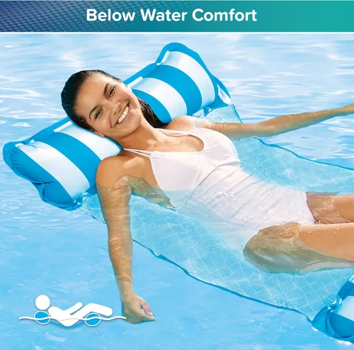 Miniatura 3 de Aqua Original Monterey - Flotador de piscina y hamaca de agua 4 en 1, multiusos, inflable para adultos, material patentado de PVC grueso y Azul claro