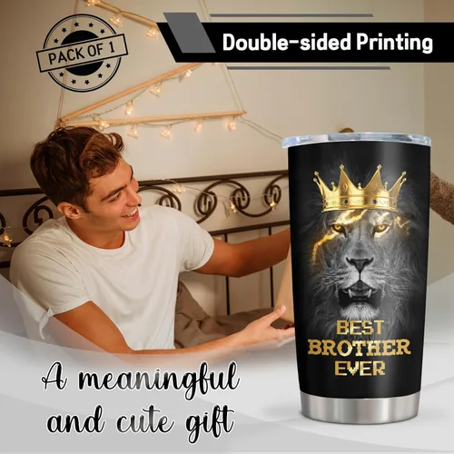 Miniatura 6 de Los mejores regalos para hermano, Día del Padre/Navidad/regalo de cumpleaños para hermanos adultos, vasos de 20 onzas, regalos de hermano mayor