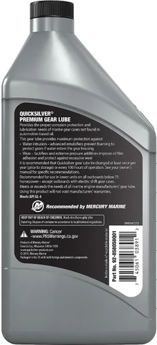 Miniatura 2 de Quicksilver de Mercury Marine Lubricante para marchas premium 80W-90, para motor marino, 32 onzas.