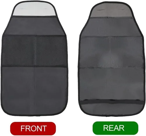 Miniatura 2 de 2 protectores de asiento trasero de automóvil, organizador antipatadas con 2 bolsillos para suministros de juguetes de bebé, asiento de automóvil