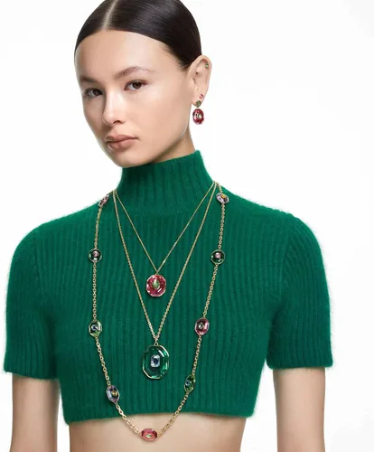 Miniatura 6 de Swarovski Chroma Drop Crystal Earrings, Gold Tone Finish, Rhodium Finish, Latch Back Closure
