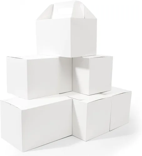 Miniatura 9 de Happyhiram Paquete de 10 Cajas Grandes a Dos Aguas, Color Marrón - Contenedores de Papel Kraft Resistentes de 9x6x6 Pulgadas para Regalos, Almuerzos