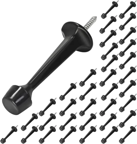 Miniatura 13 de HOMOTEK - Paquete de 12 topes de puerta rígidos sólidos resistentes con punta de goma suave, tope de puerta de zinc fundido para proteger la pared