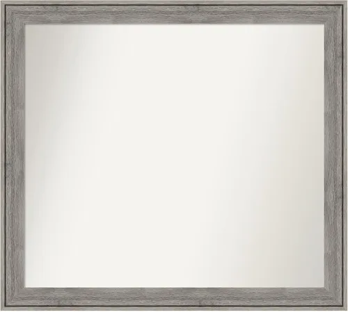 Miniatura 499 de Amanti Art Espejo de pared personalizado no biselado (24.5 x 24.5 pulgadas), marco gris marrón alta, varios tamaños personalizados, espejo de baño