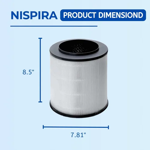 Miniatura 3 de Nispira 12030 Filtro de repuesto para purificador de aire Clorox 11030 11031 Sala mediana 3 en 1, carbón activado HEPA verdadero que elimina humo