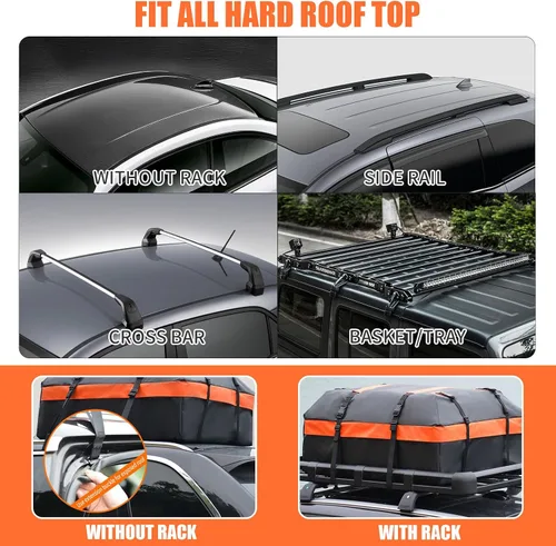 Miniatura 5 de Bolsa de carga impermeable de 21 pies cúbicos para techo de automóvil, resistente 840D, con alfombrilla antideslizante, bloqueo de equipaje, 6