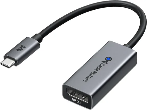 Cable Matters Adaptador unidireccional USB C a DisplayPort 2.1 de 80 Gbps, [16K @60Hz, 8K @240Hz, 4K @960Hz y HDR], Thunderbolt 5/4, USB4 compatible