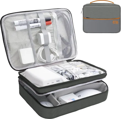 Miniatura 16 de Organizador de Electrónica, Funda Organizadora de Cables de Viaje, Bolsas Organizadoras de Cables Portátiles, Estuche de Almacenamiento