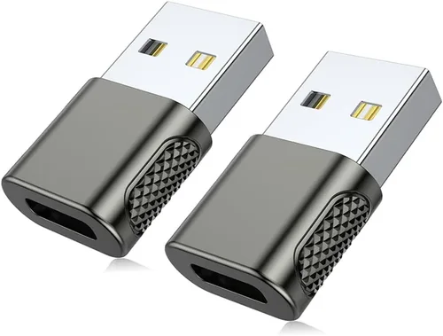 Miniatura 9 de Adaptador USB-C hembra a USB-A macho (paquete de 2), carga rápida de 18 W, transferencia de datos de 480 Mbps, soporte de audio y CarPlay