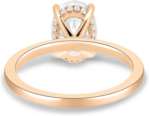 Miniatura 3 de Anillos de compromiso de moissanita de oro macizo de plata 925 de 10 quilates y 14 quilates y 18 quilates para mujer Juego de anillos de boda