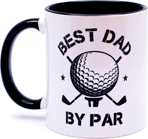 decorluxes Regalos de golf para papá, taza de cerámica de 11 onzas, taza para el mejor papá por par, divertido regalo de golf para hombres, marido,