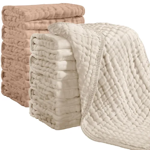 Miniatura 16 de Looxii - Paquete de 12 trapos de muselina para eructos, 100 % algodón, grandes, 20 x 10 pulgadas, extrasuaves y absorbentes, para bebés, niños