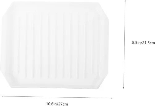 Miniatura 9 de SHOWERORO Bandeja para hornear tocino para microondas con protector de salpicaduras, bandeja de cocción para tocino crujiente para uso doméstico