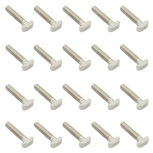 Miniatura 12 de 20 tornillos deslizantes de rosca M8 con ranura en T, acero al carbono, acero al carbono, niquelado, tornillos en forma de T para perfil de aluminio