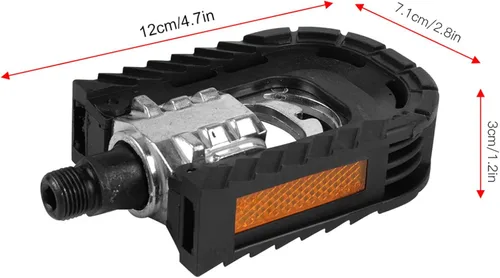 Miniatura 2 de Yosoo Health Gear 1 par de pedales de bicicleta plegables de metal, pedales de bicicleta plegables negros, pedales de bicicleta antideslizantes