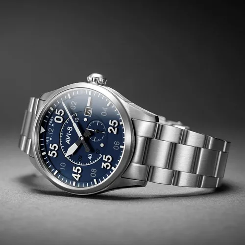 Miniatura 2 de AVI-8 Reloj piloto automático Spitfire tipo 300 para hombre de 1.654 in con pulsera de acero inoxidable sólido AV-4073