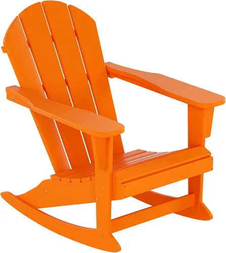 Miniatura 92 de WestinTrends Silla mecedora Malibu de poliéster para exterior/patio Adirondack, Negra