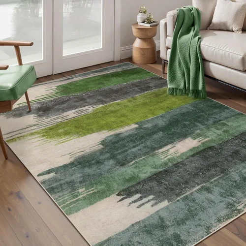 Miniatura 26 de Ciicool Alfombra de pasillo lavable de 2 x 6, alfombra moderna abstracta para pasillo, antideslizante, delgada, ligera, con estampado gris marino
