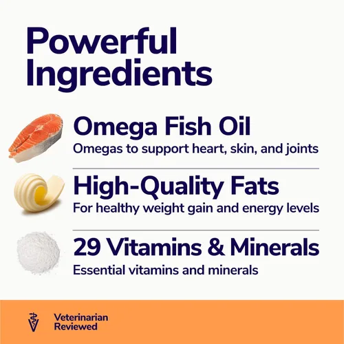 Miniatura 4 de Miracle Vet Ganador de peso alto en calorías para perros y gatos - Suplemento nutricional multivitamínico en gel, aceite de pescado Omega, calcio