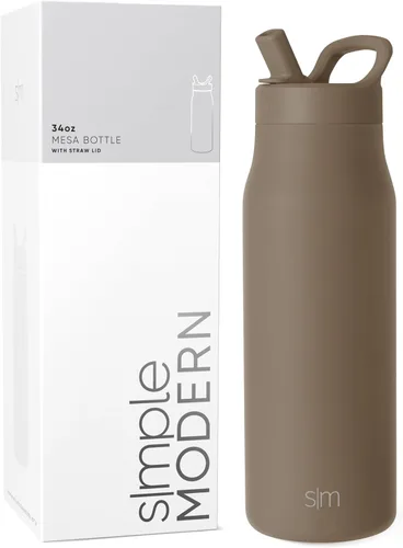 Miniatura 15 de Simple Modern Botella de agua con tapa de pajilla Termo de acero inoxidable aislado Botellas de agua reutilizables para viajes para gimnasio